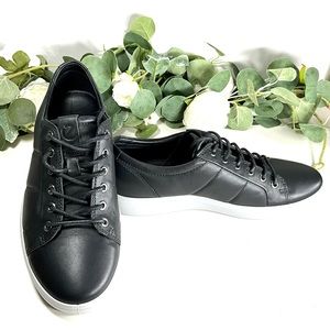 ECCO Soft 7 Premium Padded Black Leather Sneakers Men's 7M